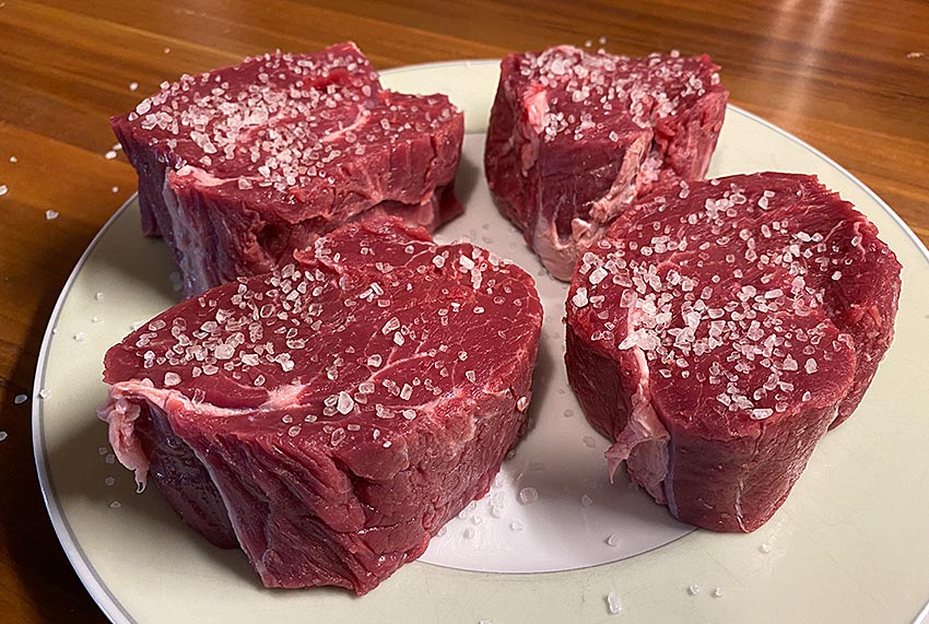 Beef steak salting
