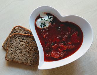 Borscht - Ukrainian stew with beetroot